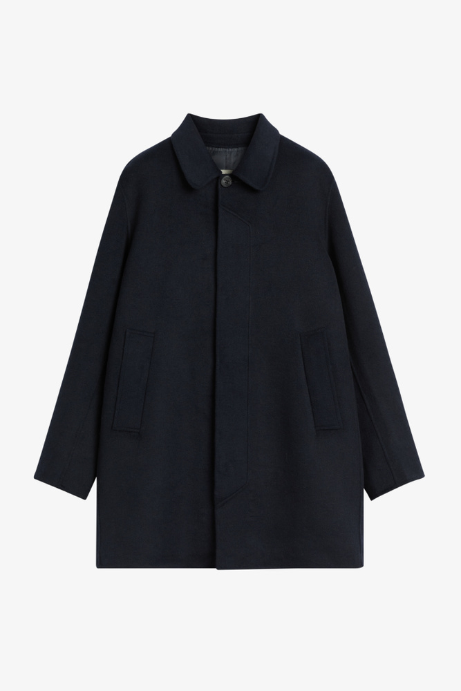Brixtol Textiles | T-Coat Wool Midnight Blue