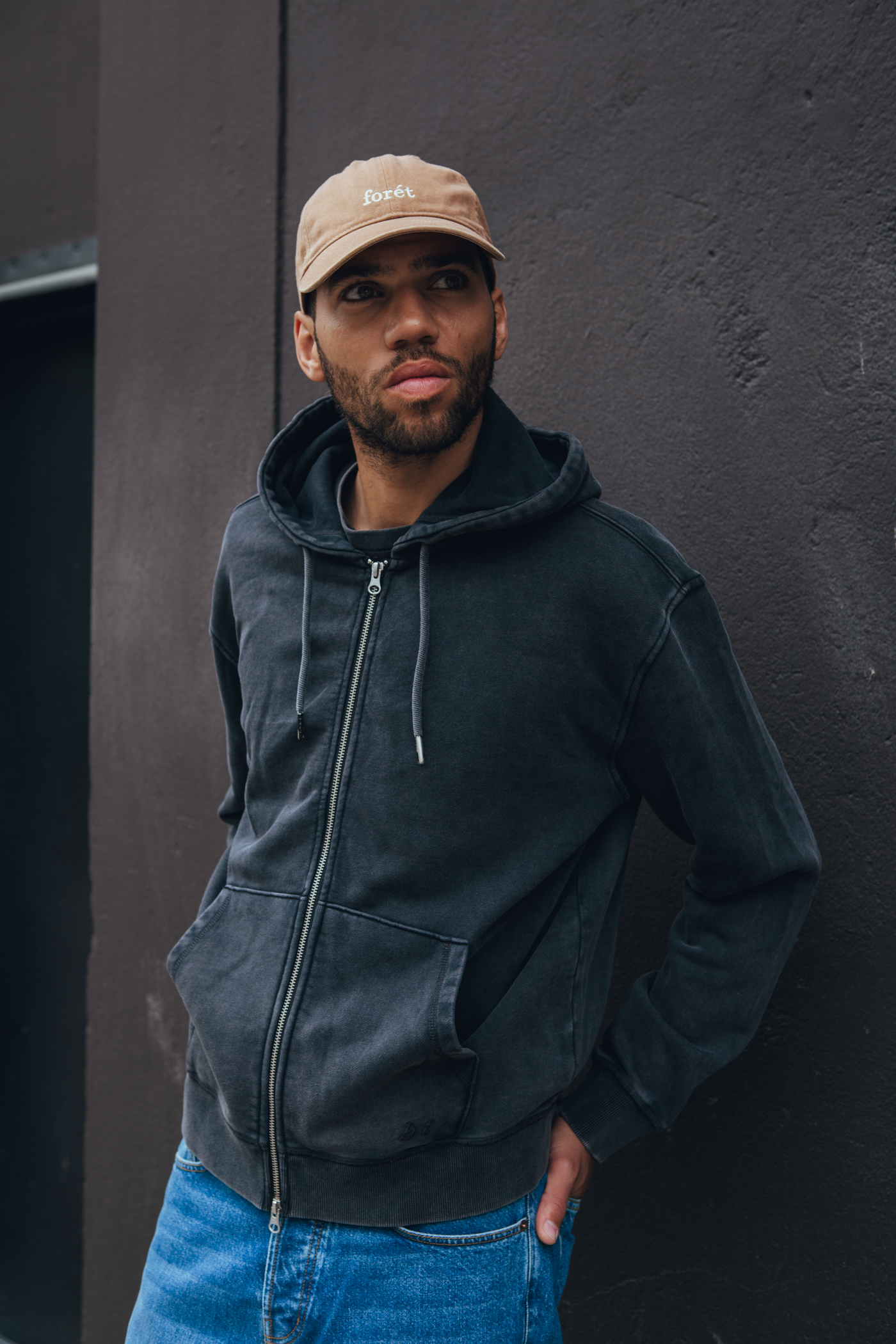 Brixtol Textiles | BT Zip Hoodie Washed Black