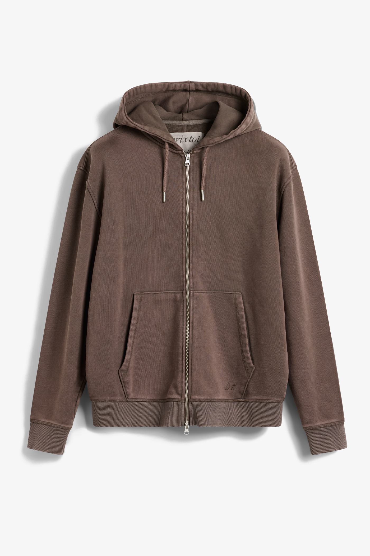 Brixtol Textiles | BT Zip Hoodie Brown