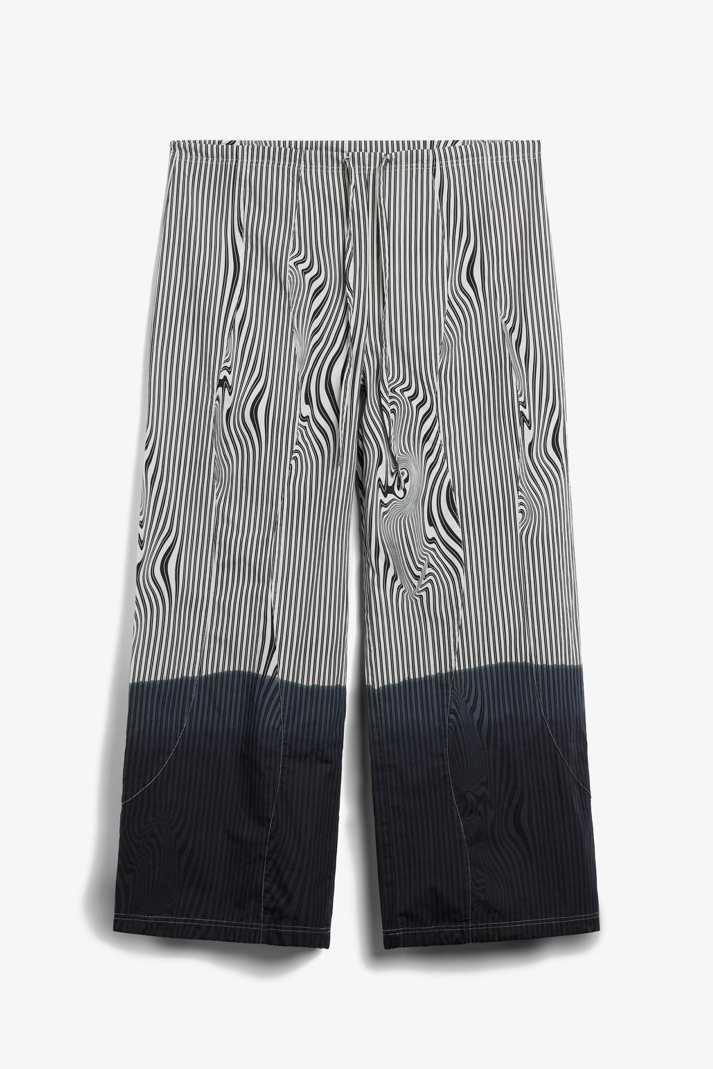 Brixtol Textiles | Kirsten Trousers Black Glitch Stripe