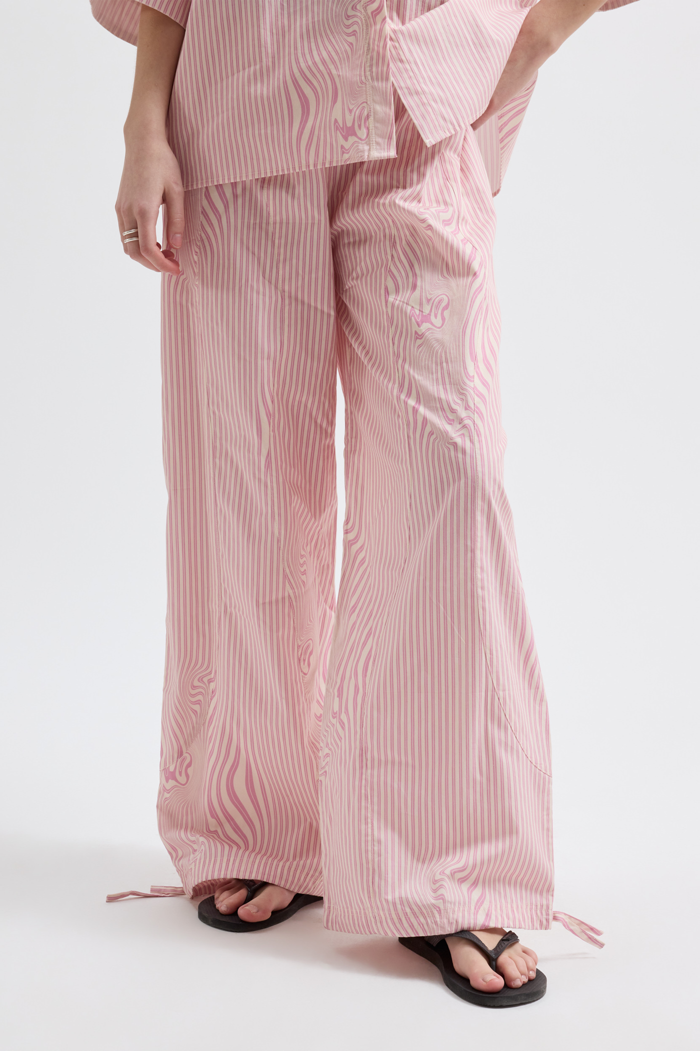 Brixtol Textiles | Kirsten Trousers Pink Glitch Stripe