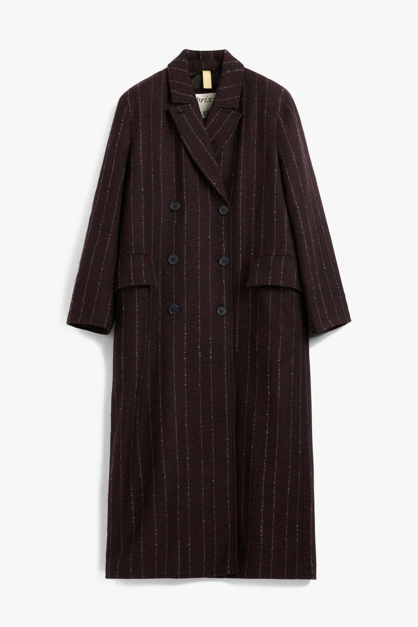 Brixtol Textiles | Olivia Burgundy Pinstripe