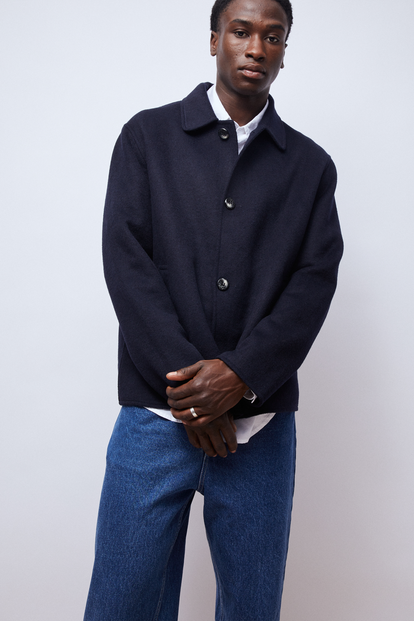 Brixtol Textiles | Alfred Wool Midnight Blue