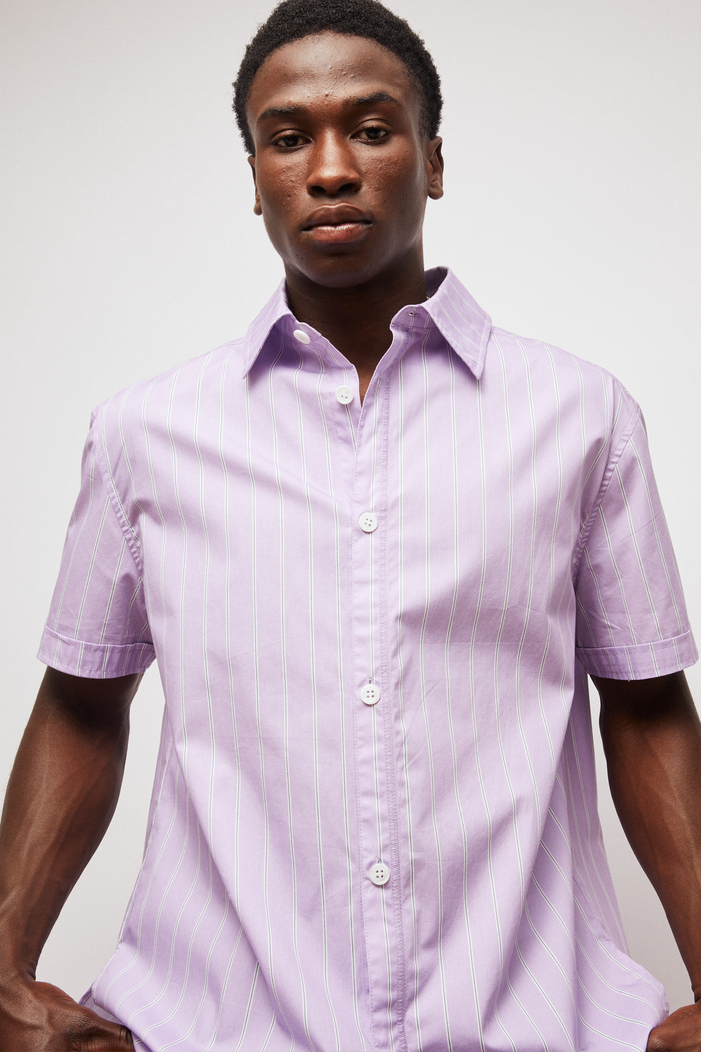 Brixtol Textiles | Callum Light Lilac Stripe