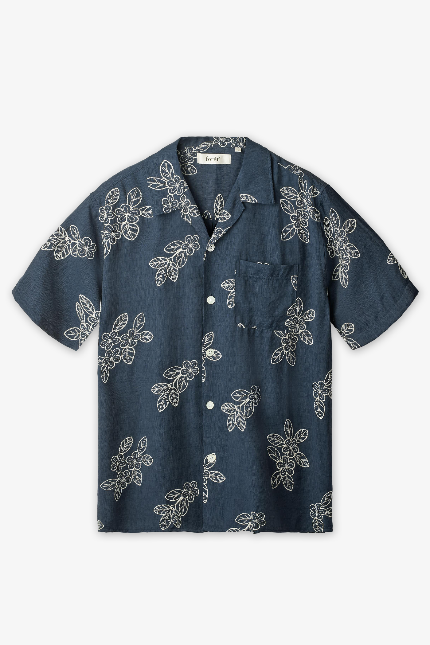 Forét | Leo Embroidery Shirt Navy