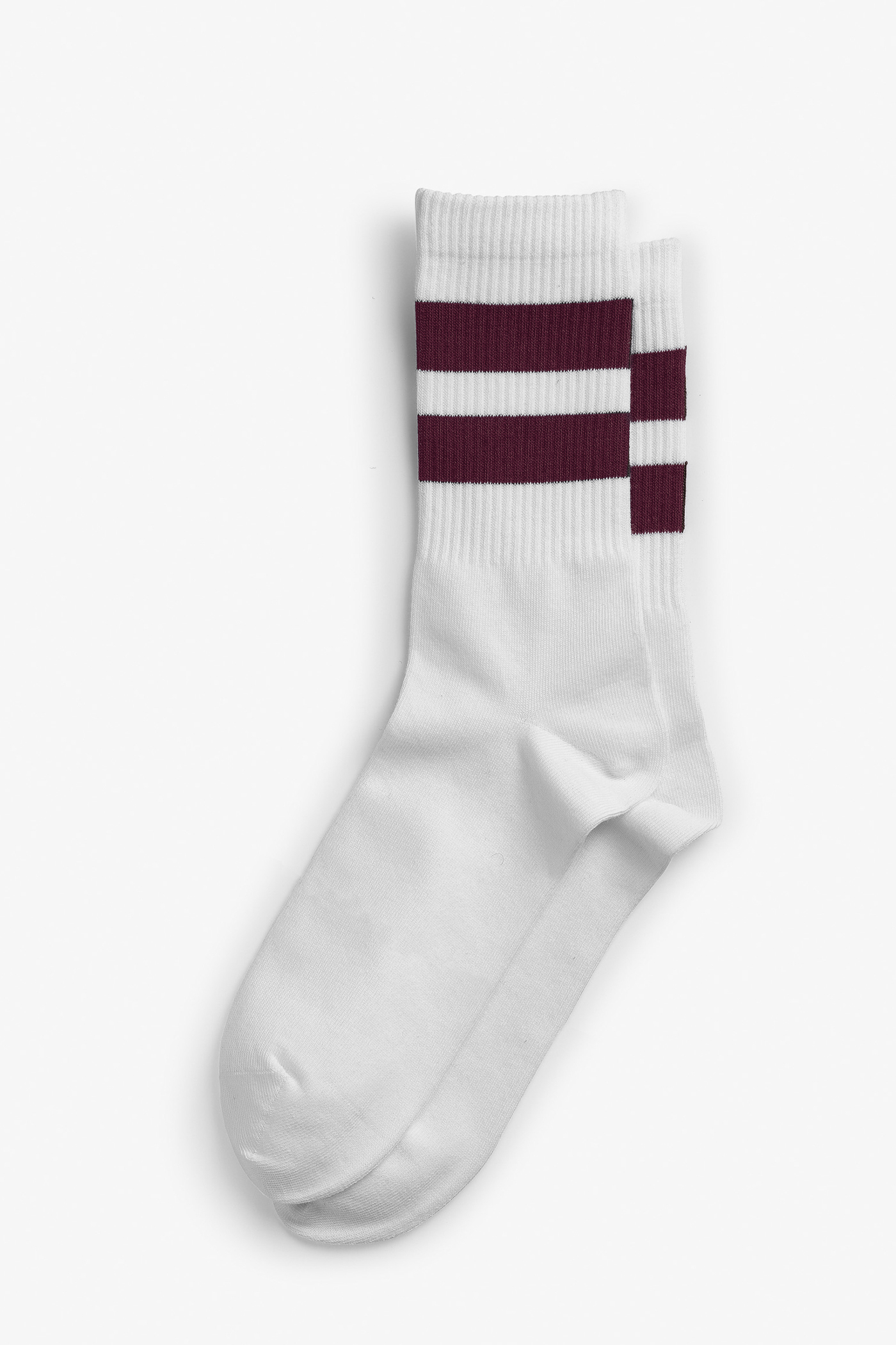 Grandpa Goods | Cotton Sport Socks 2-pack Off White/Burgundy