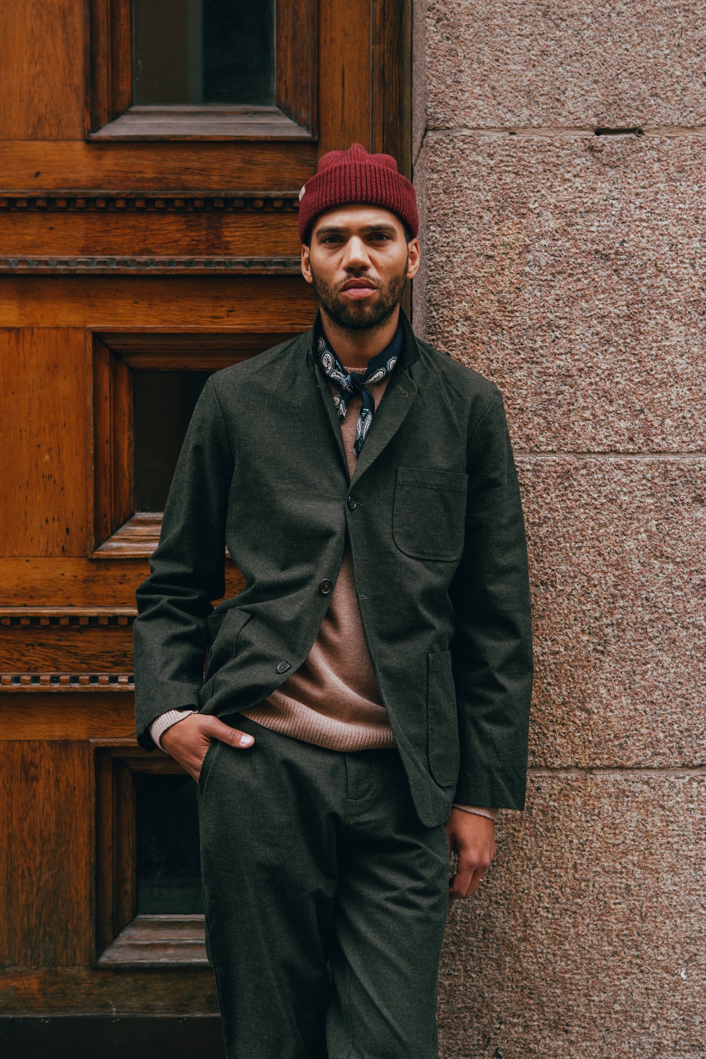 Universal Works | Three Button Jacket Olive