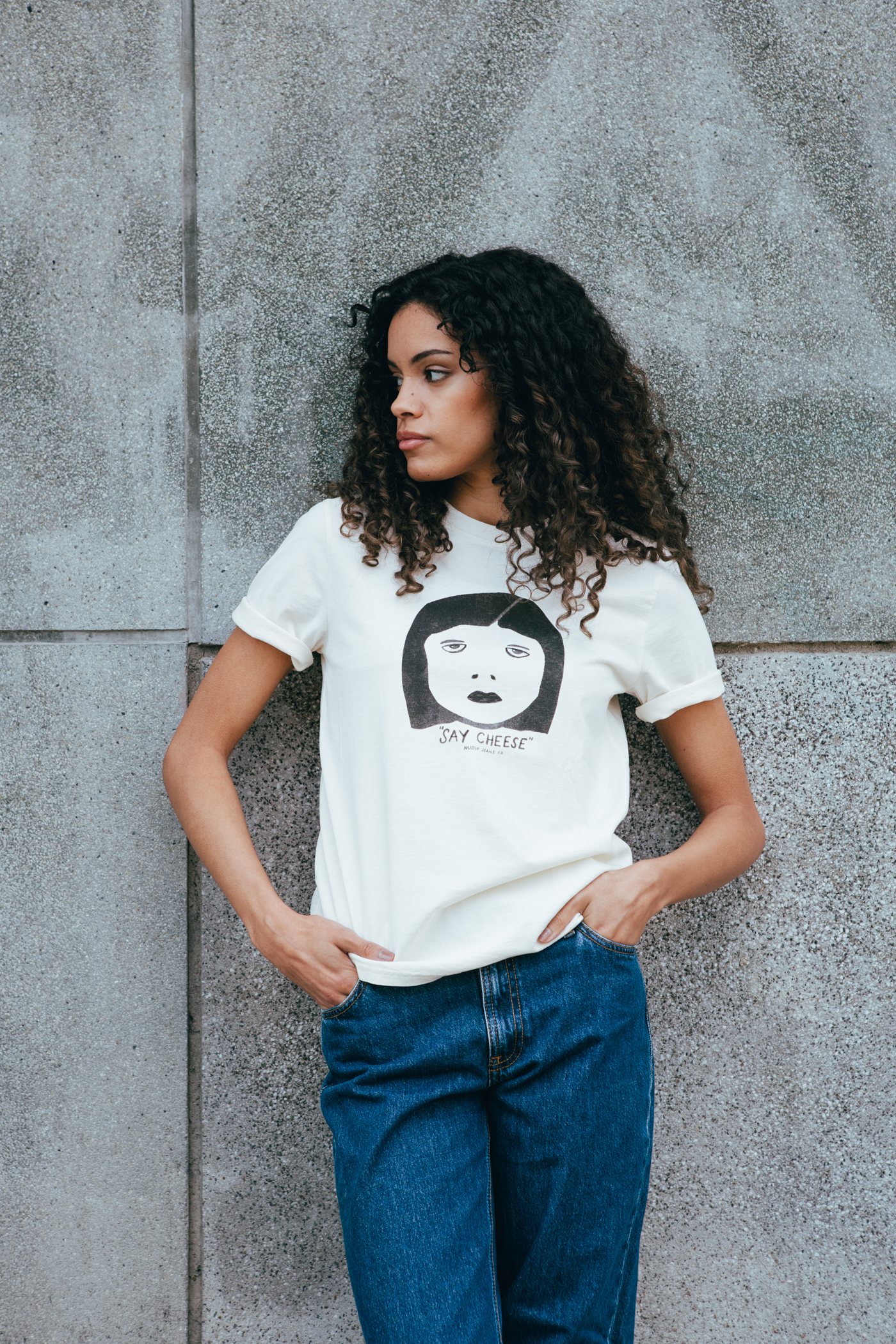 Nudie Jeans | Joni Say Cheese T-Shirt Ecru