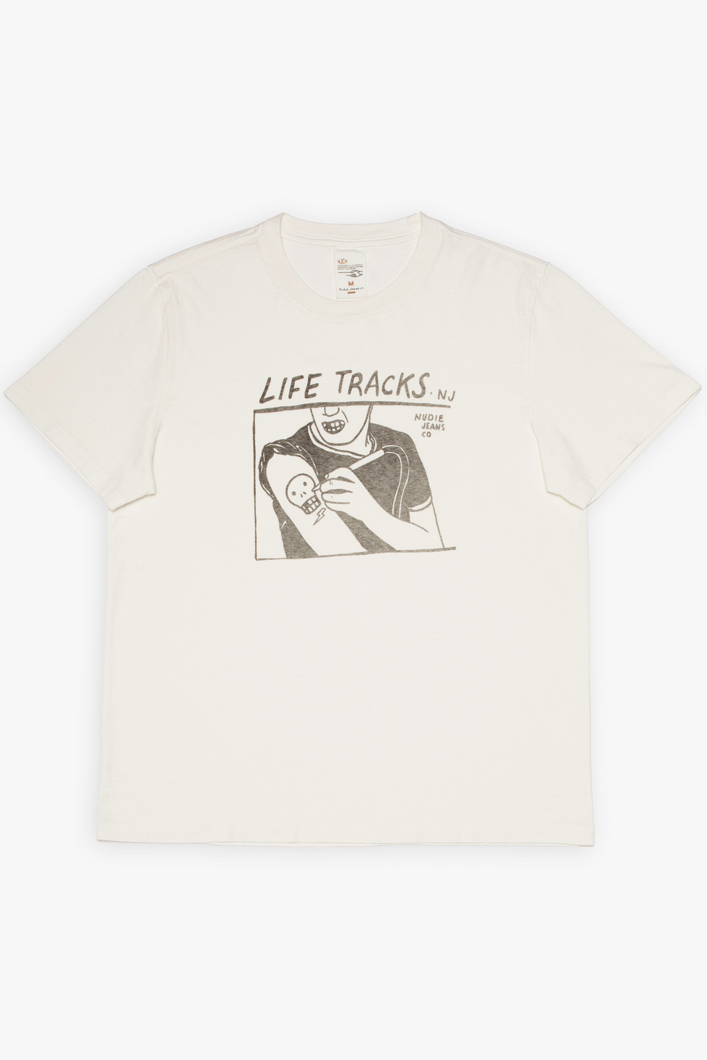 Nudie Jeans | Roy Life Tracks T-Shirt Chalk White