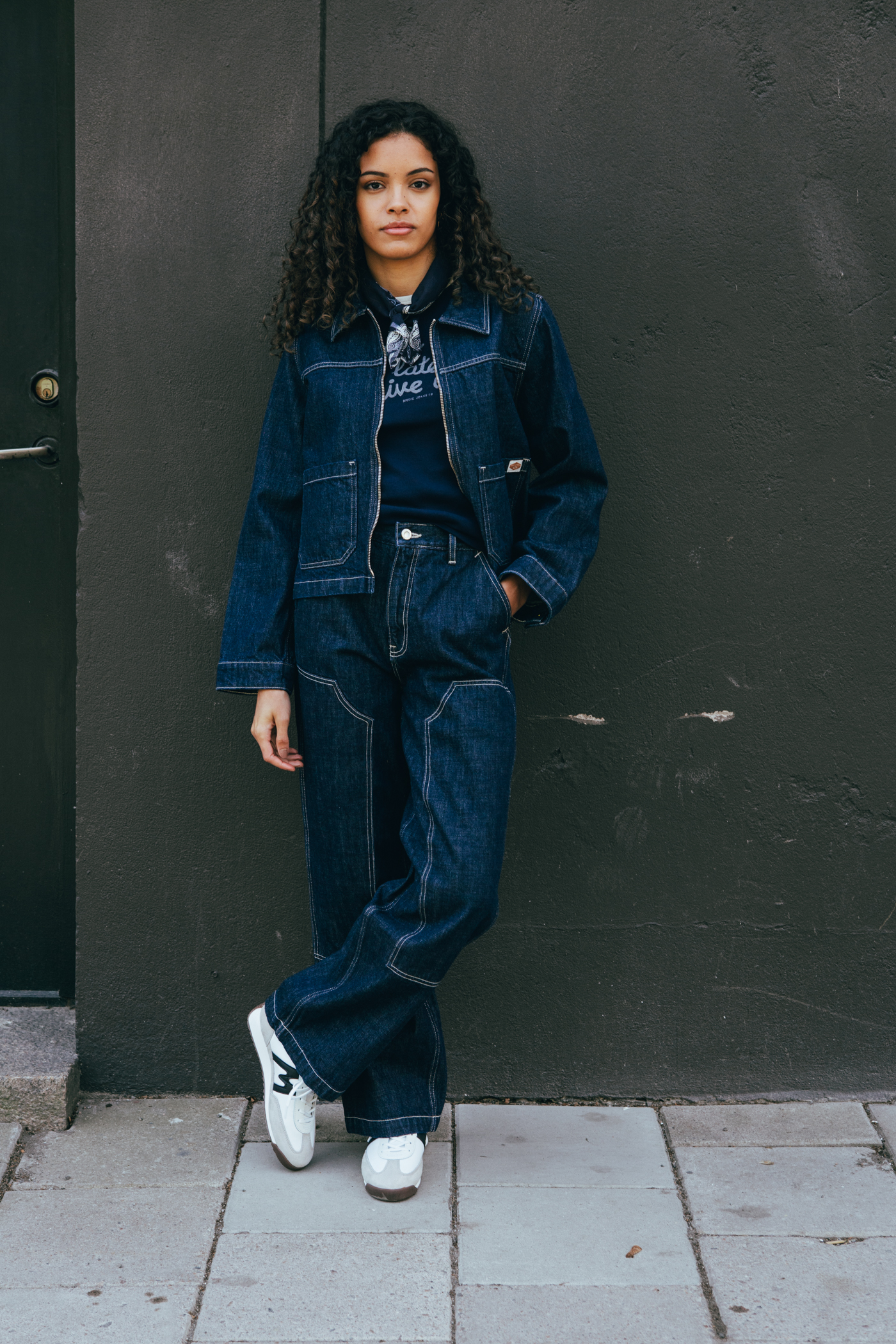 Nudie Jeans | Wendy Double Knee Denim Pants Dark Blue