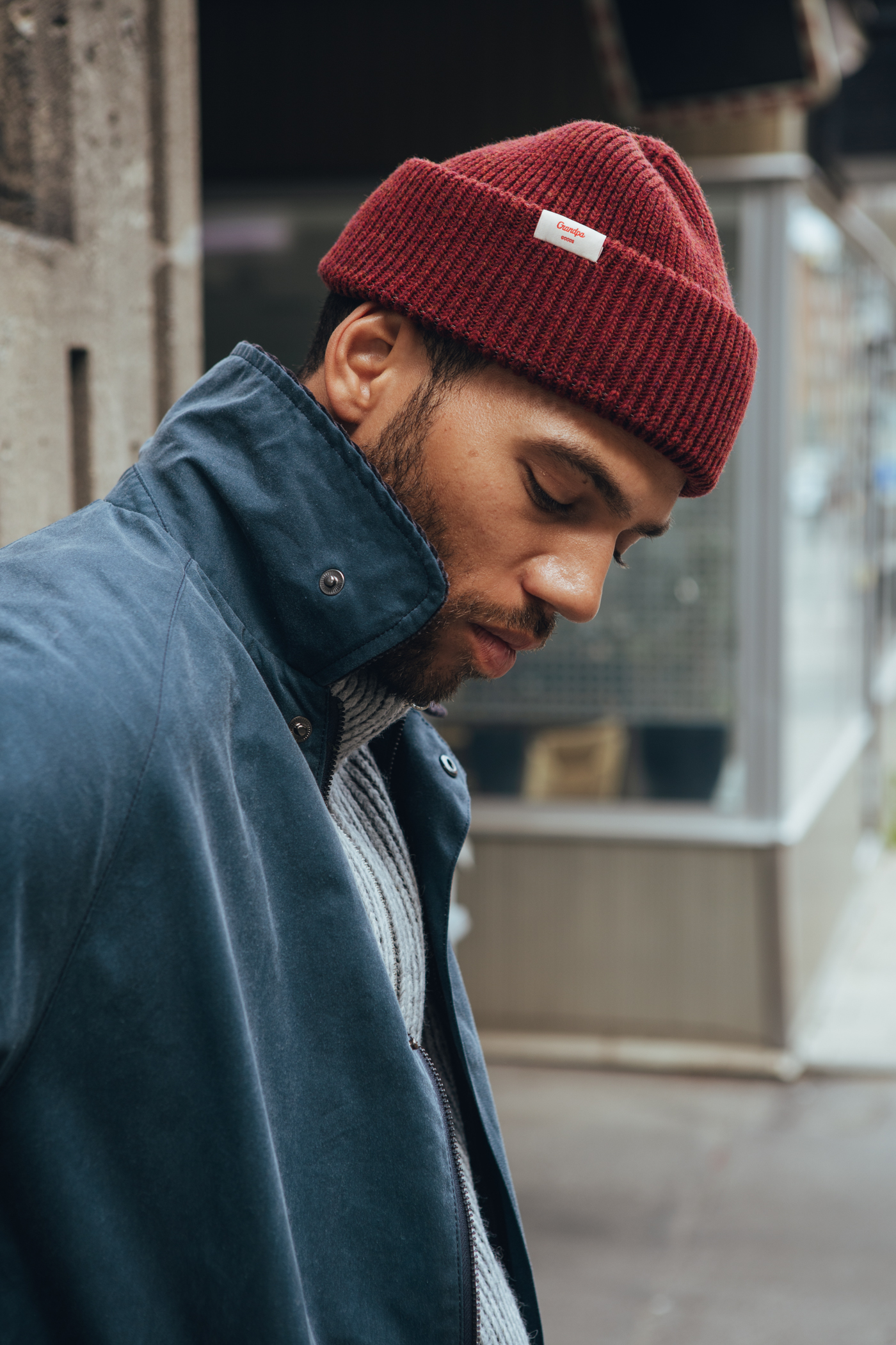 Grandpa Goods | Fisherman Beanie Brown/Red