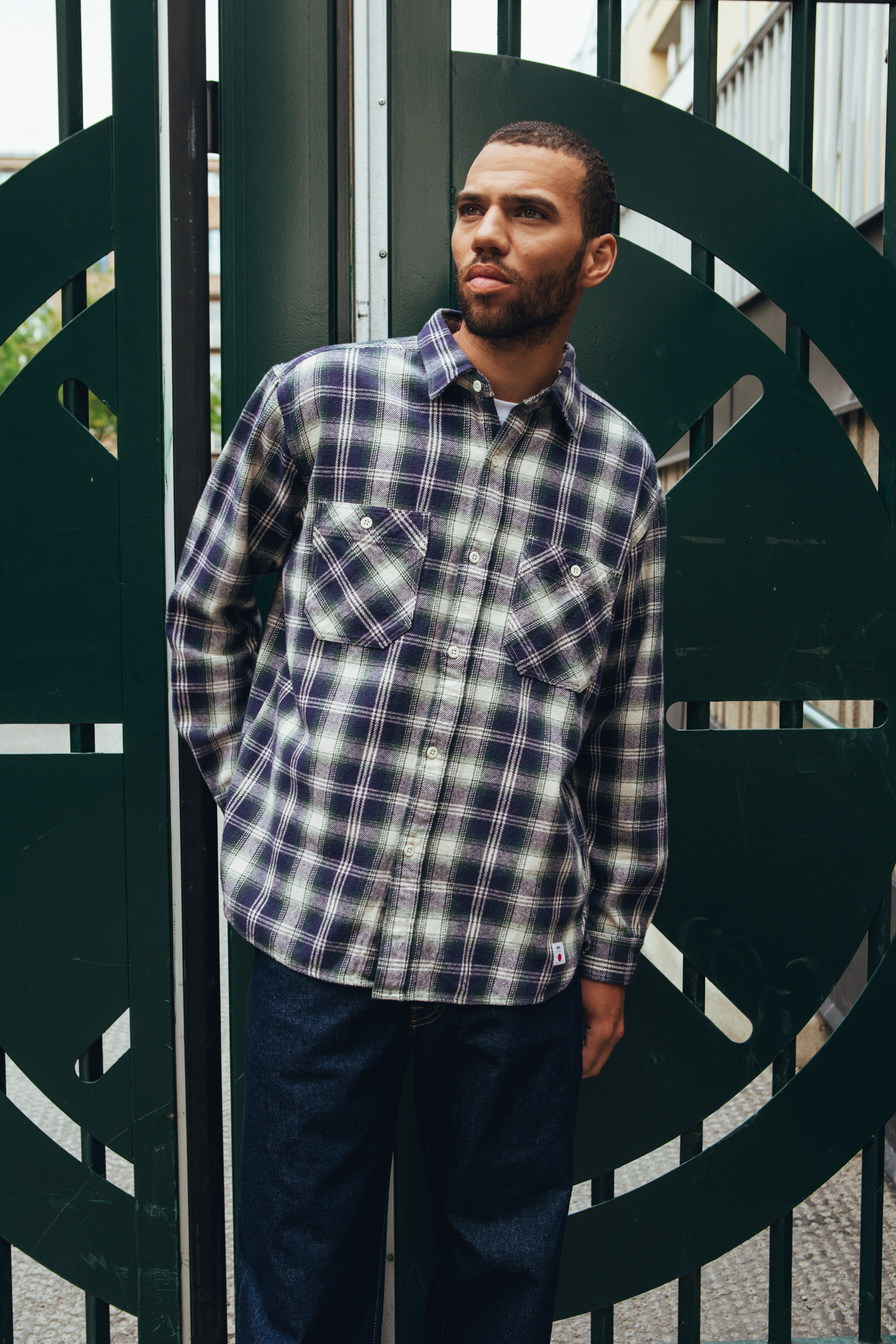 Edwin | Work Shirt Ls Navy/Green