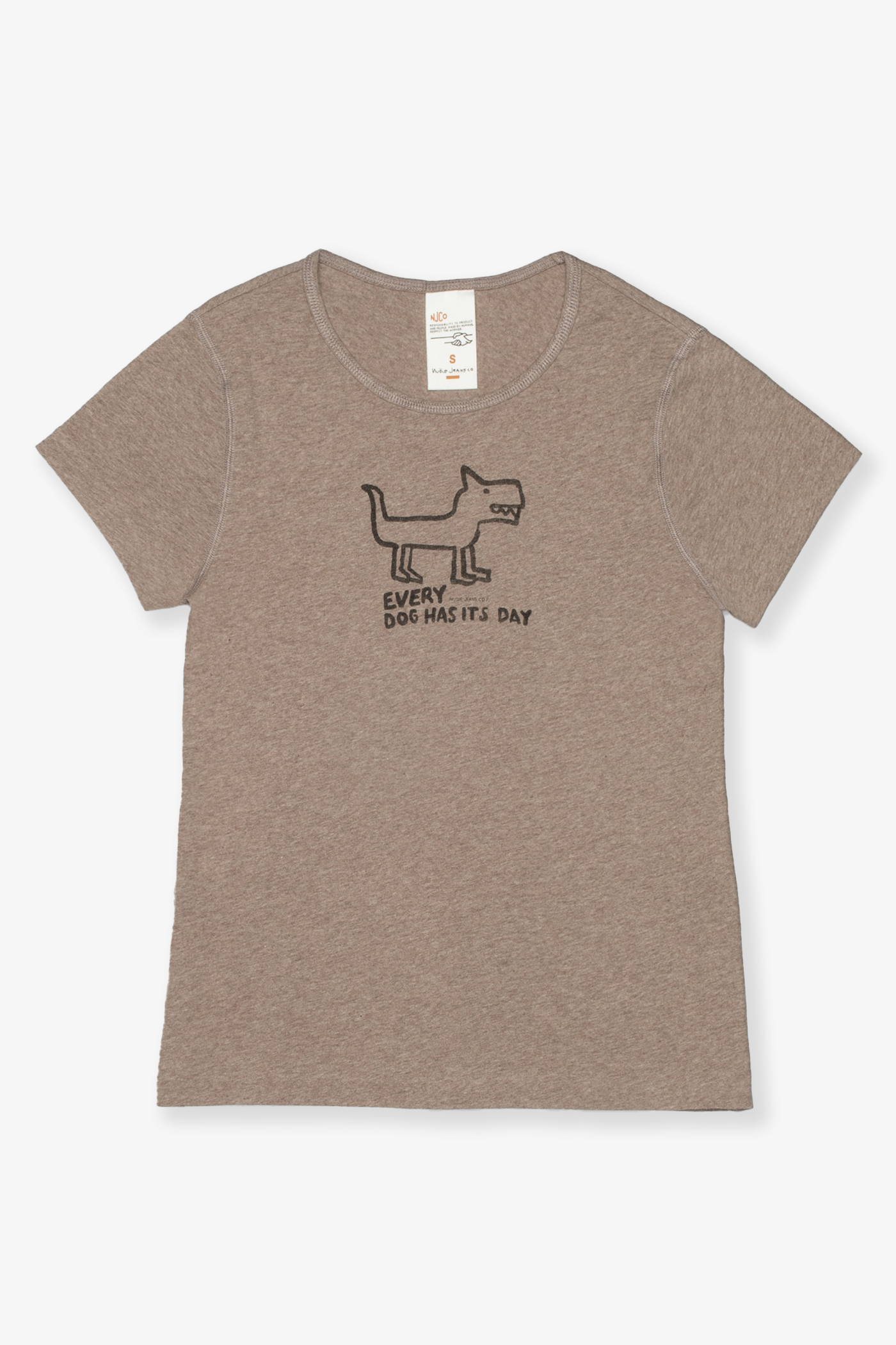 Nudie Jeans | Eve Scratchy Dog T-Shirt Beigemelange