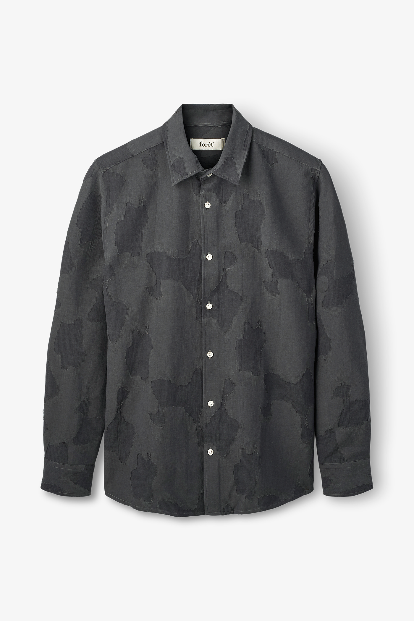 Forét | Dawn Jacquard Shirt Dark Grey