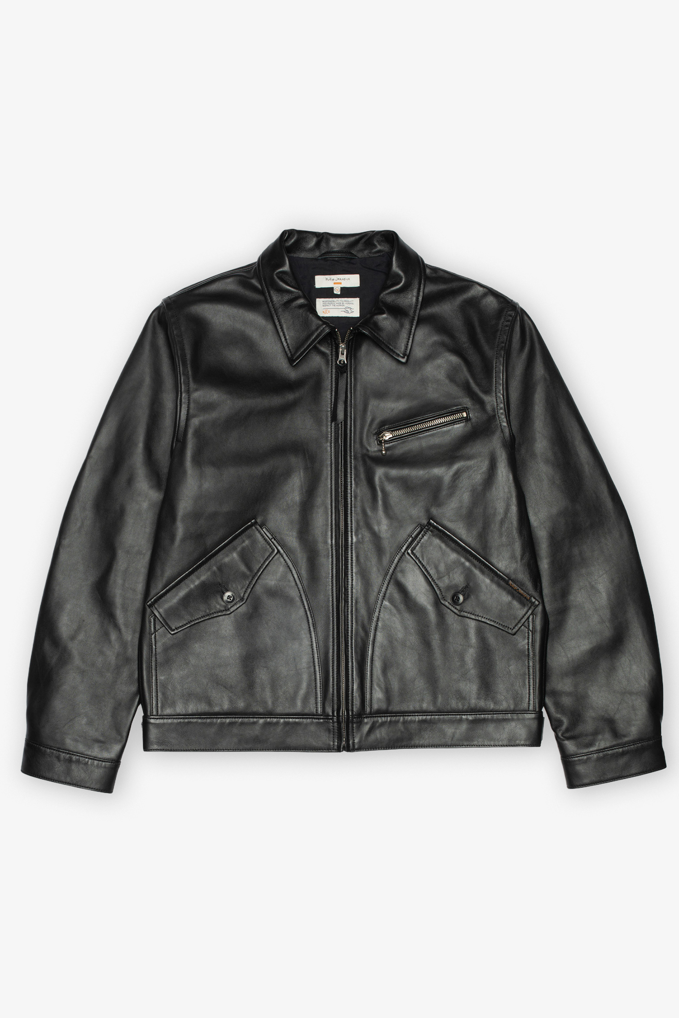 Nudie Jeans | Blake Zip Jacket Leather Black