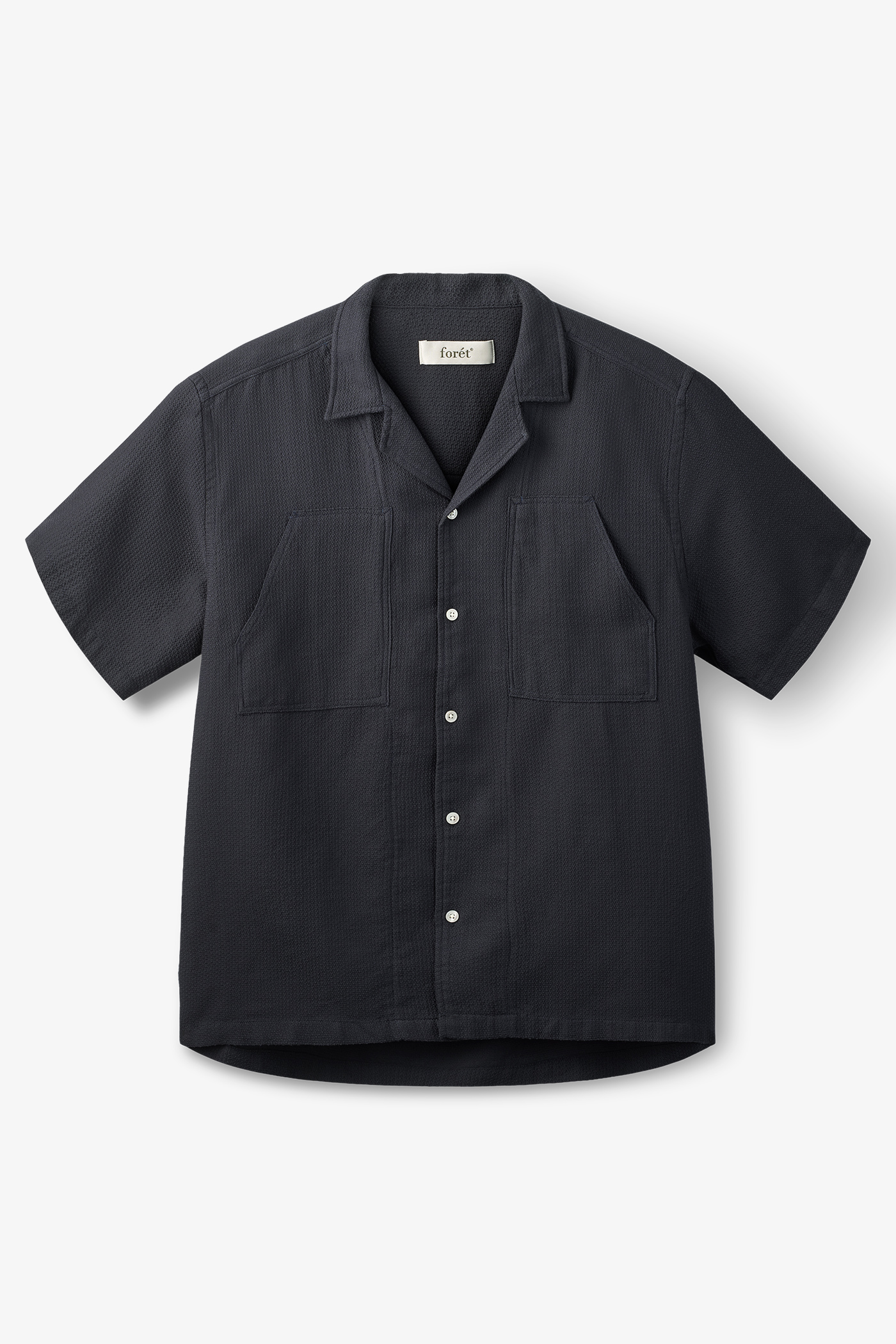 Forét | Lagoon Giro Inglese Regular Fit Ss Shirt Black