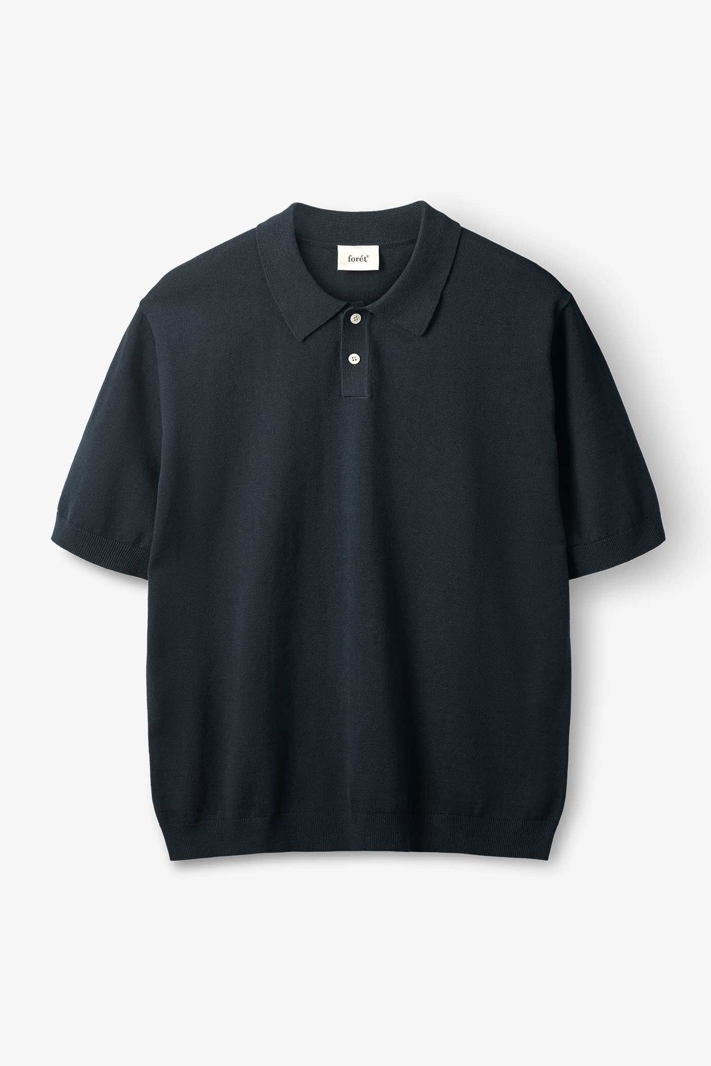 Forét | Sea Cotton Linen Ss Polo Navy