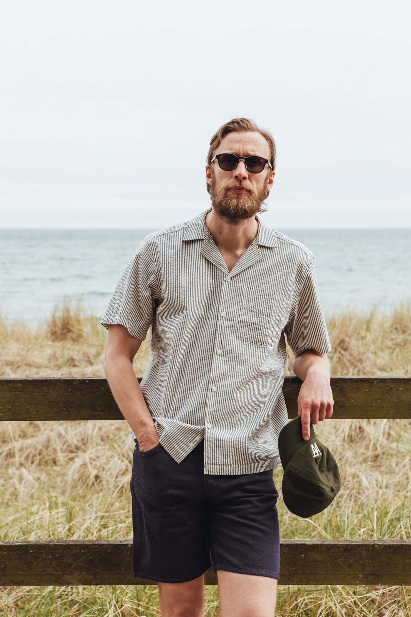 Forét | Peer Seersucker Regular Fit Ss Shirt Light Blue/Stripe