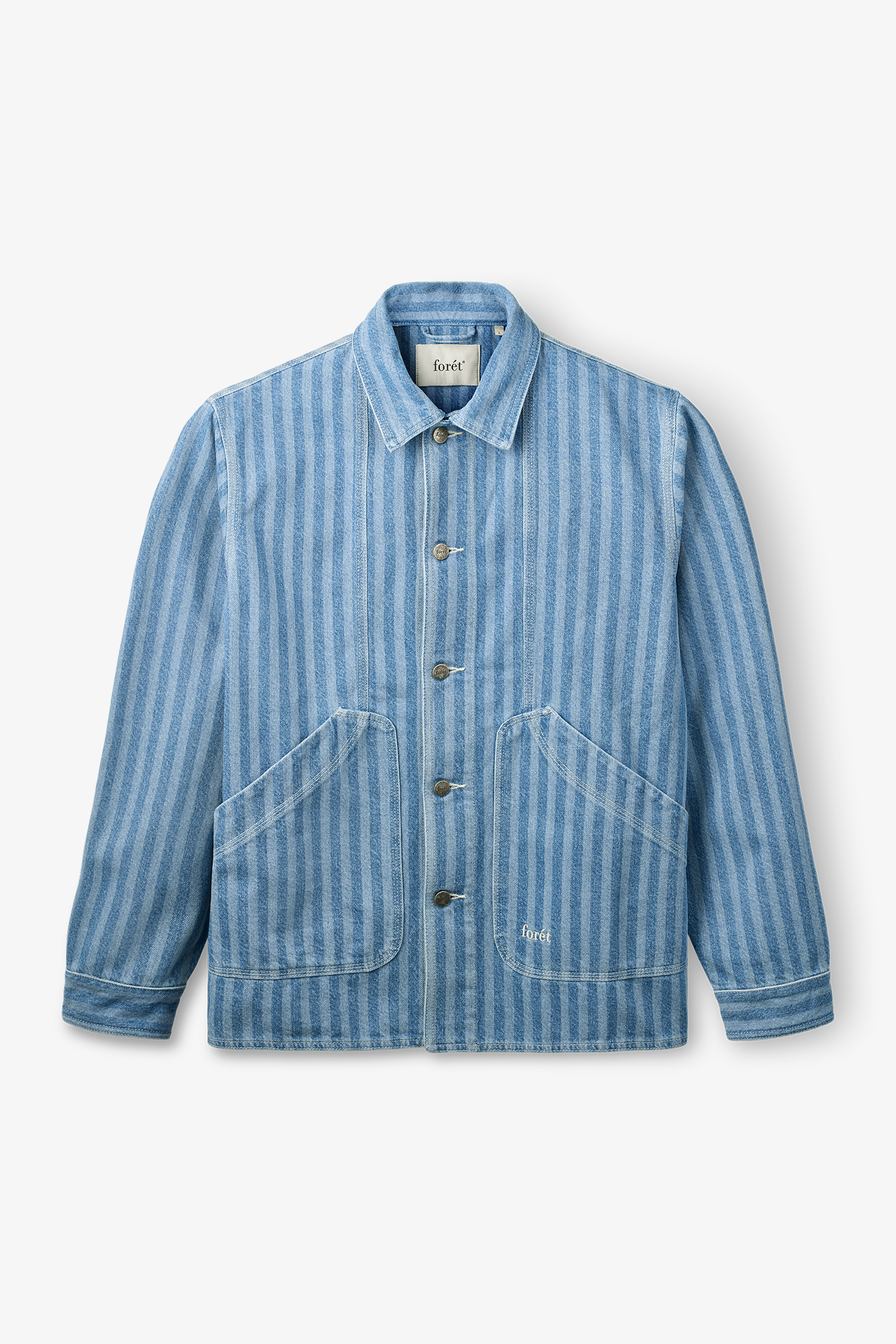 Forét | Berry Denim Overshirt Striped Denim