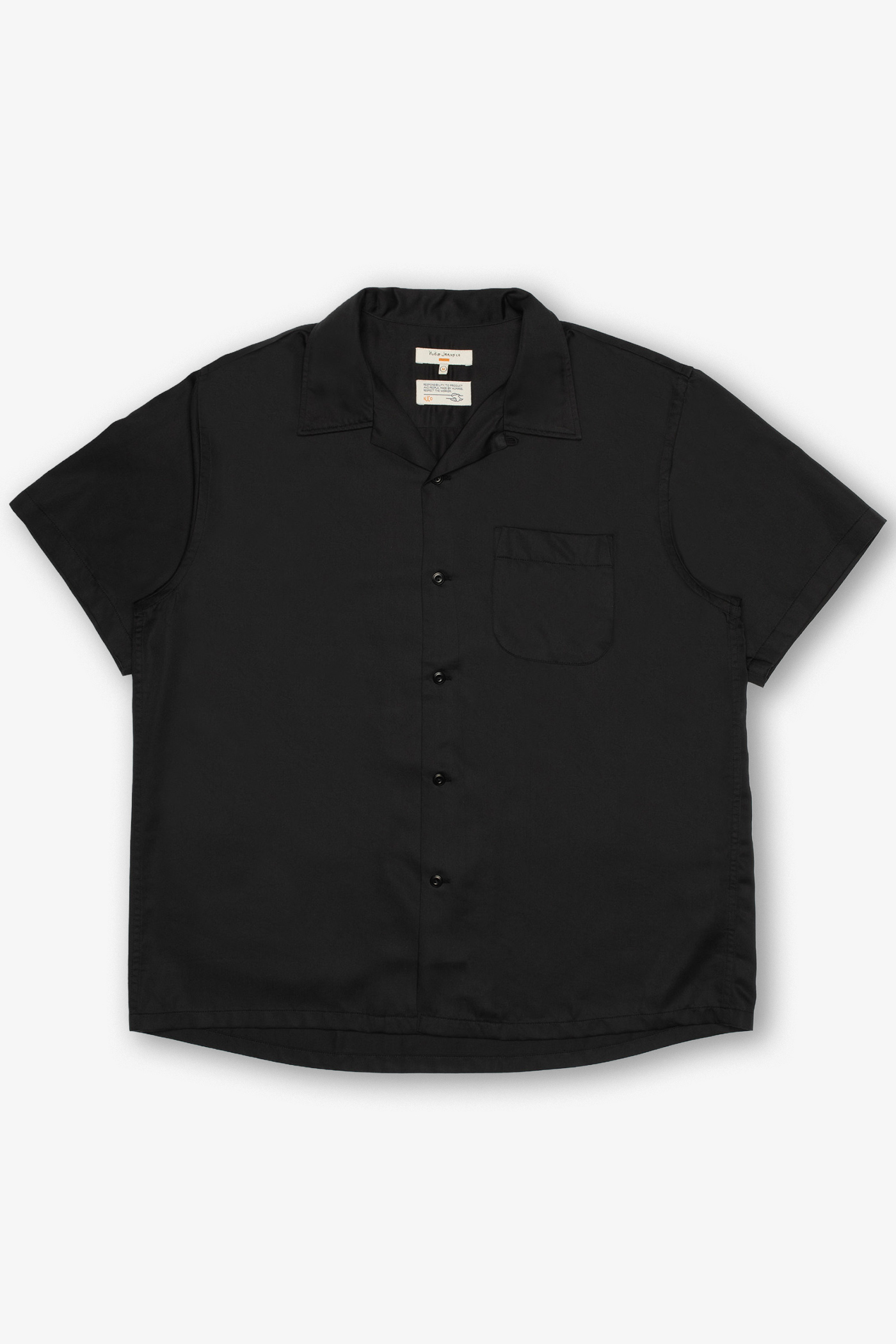 Nudie Jeans | Arthur Bowling Shirt Saftey Pi Black