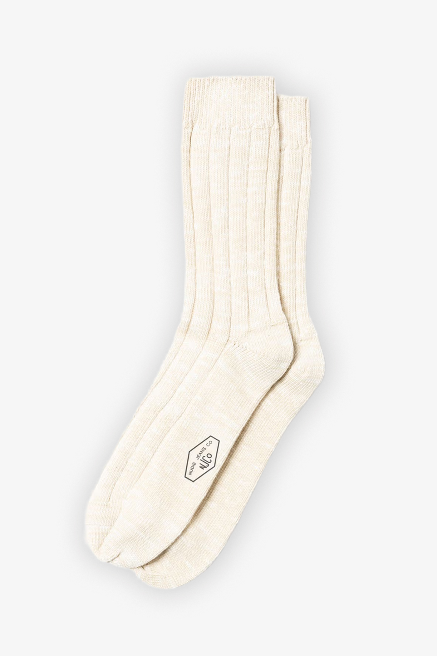 Nudie Jeans | Men Broad Rib Socks Ecru
