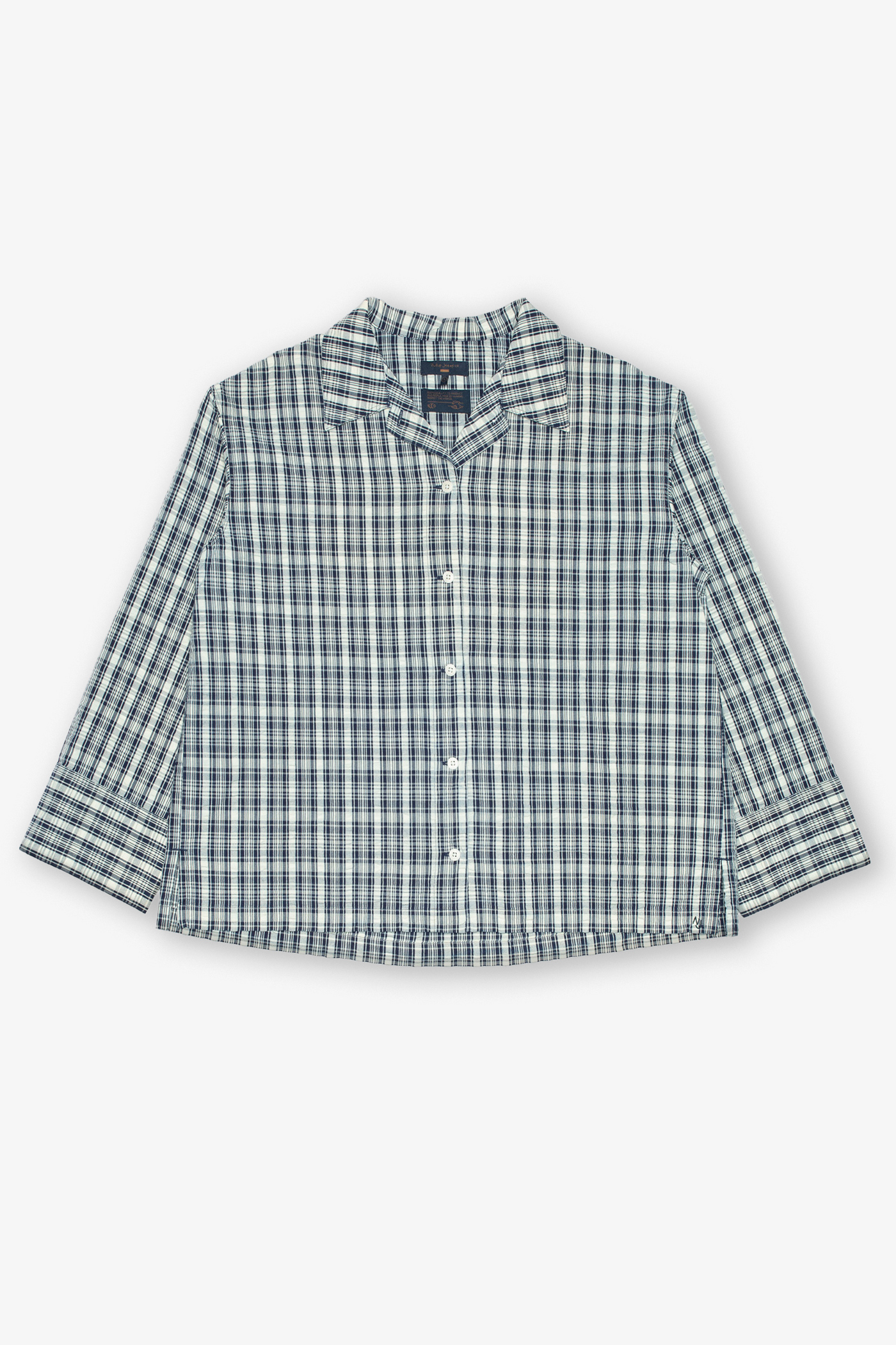 Nudie Jeans | Jutta Shirt Indigo Seersucker Blue/Offwhite