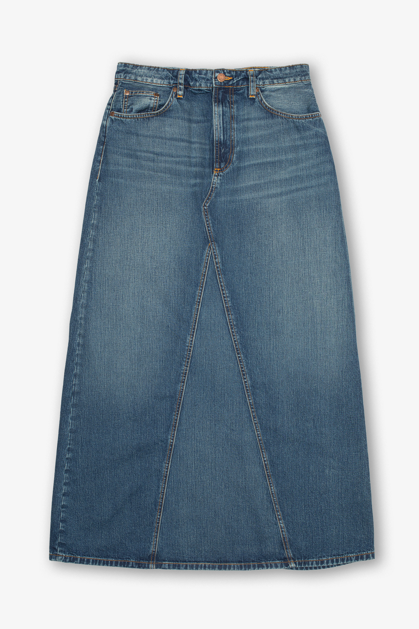 Nudie Jeans | Tanja Skirt Orange Painter Mid Blue