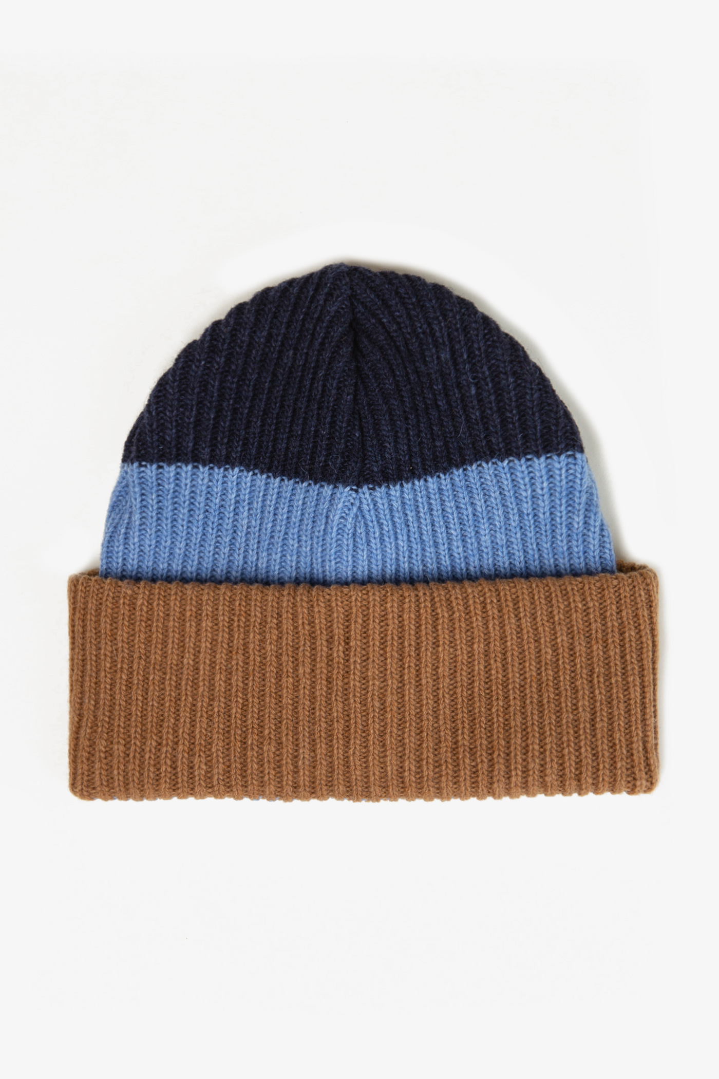 Grandpa Goods | Folded Beanie Beige Blue Stripe