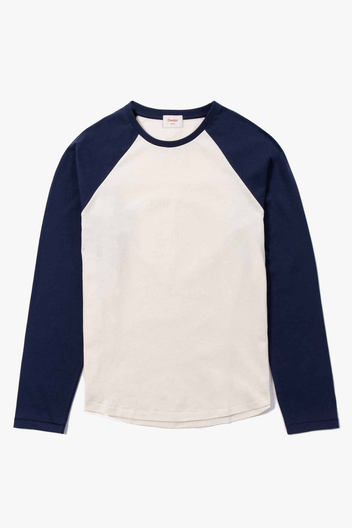 Grandpa Goods | LS Baseball Tee Off-White/Dark Blue