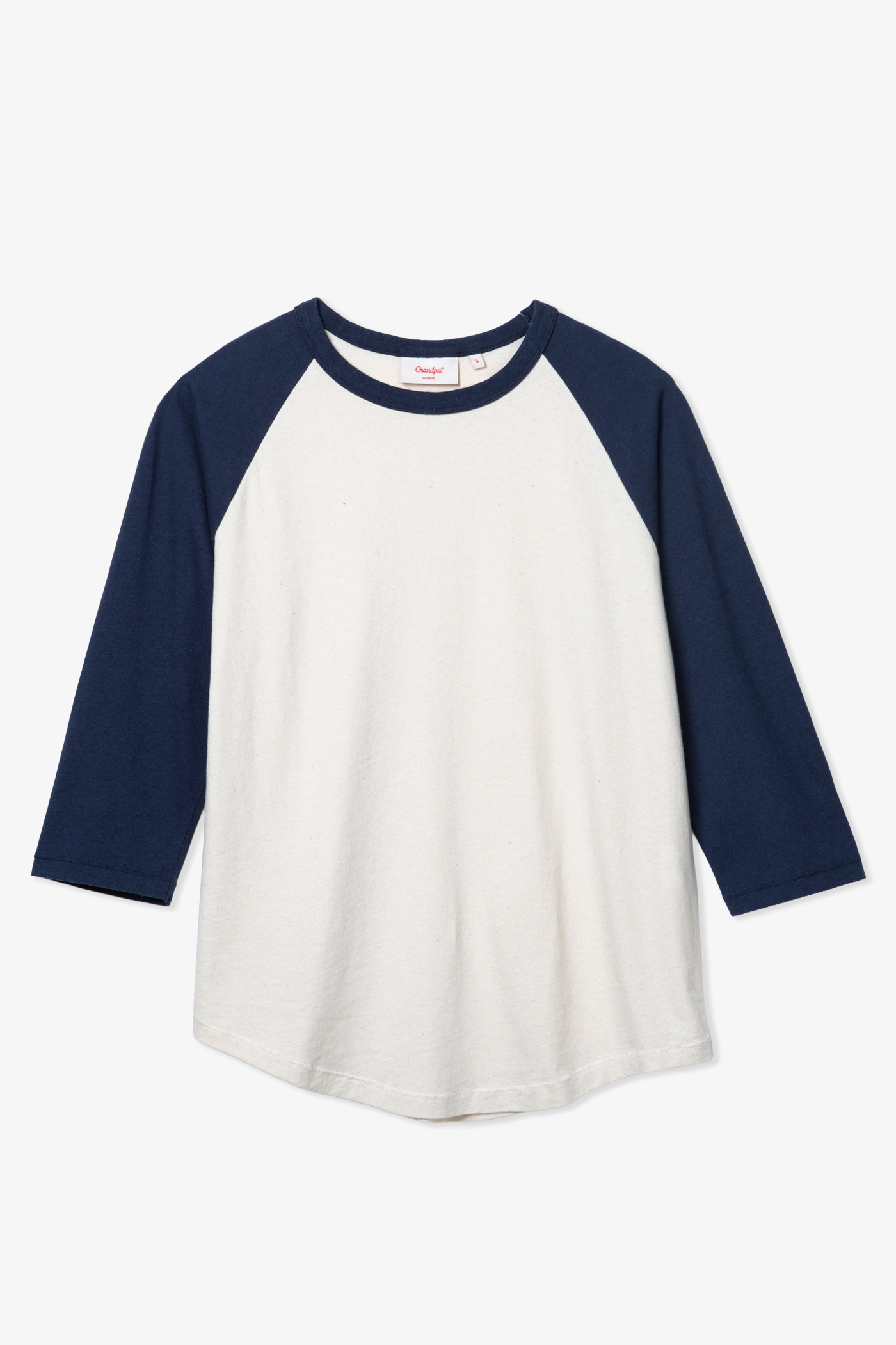 Grandpa Goods | W LS Baseball Tee White/Dark Blue