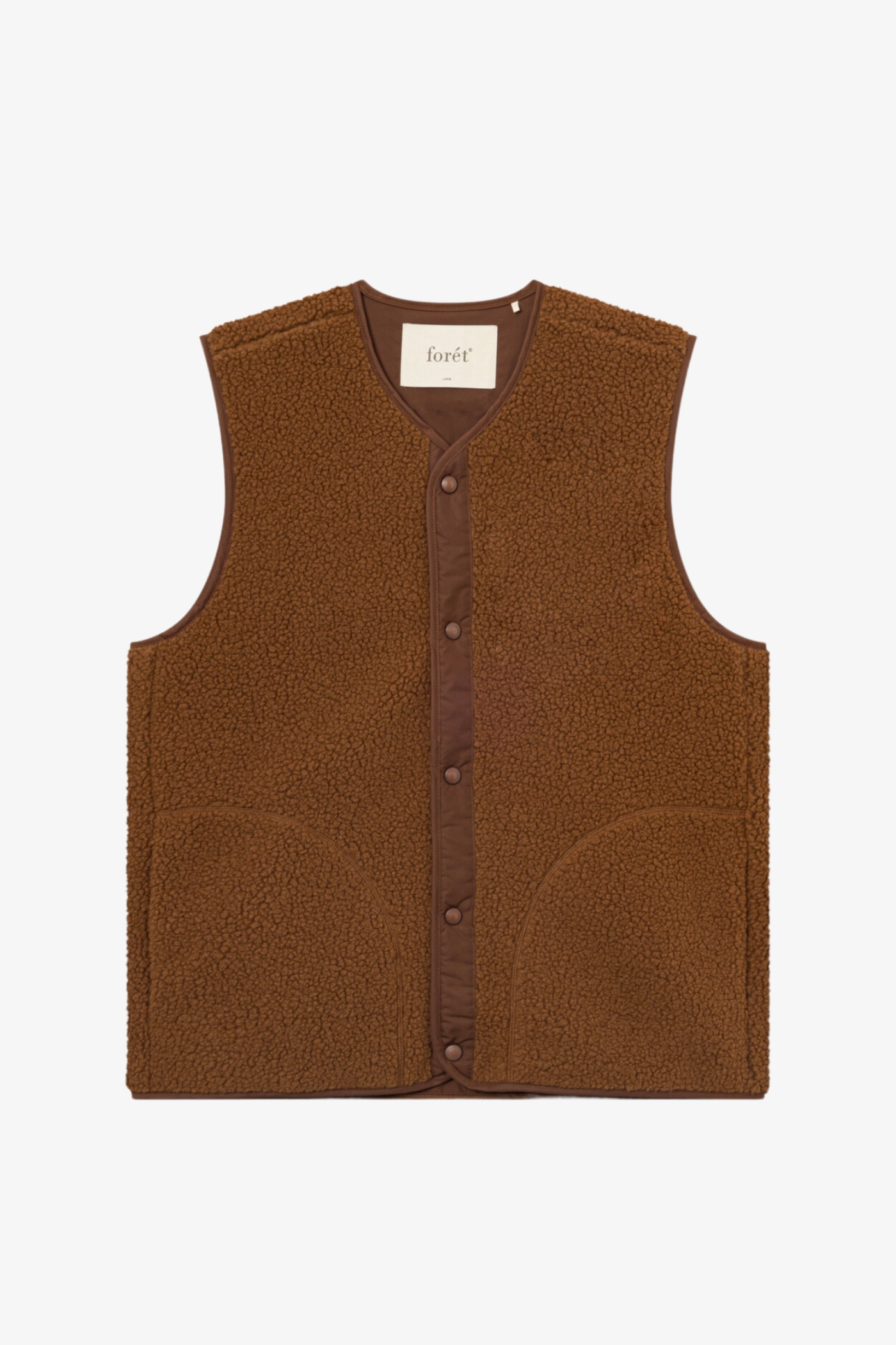 Forét | Aura Sherpa Fleece Vest Brown