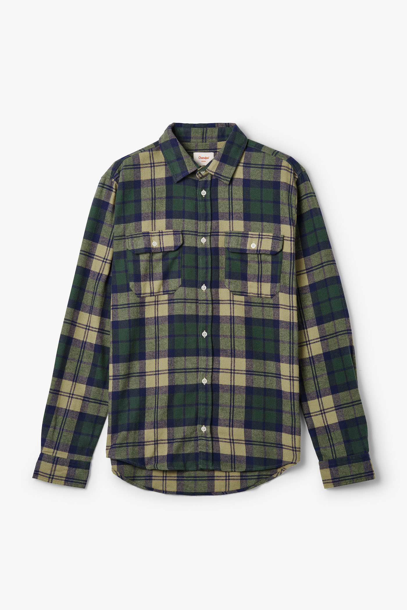 Grandpa Goods | Check Flannel Shirt Forest Green