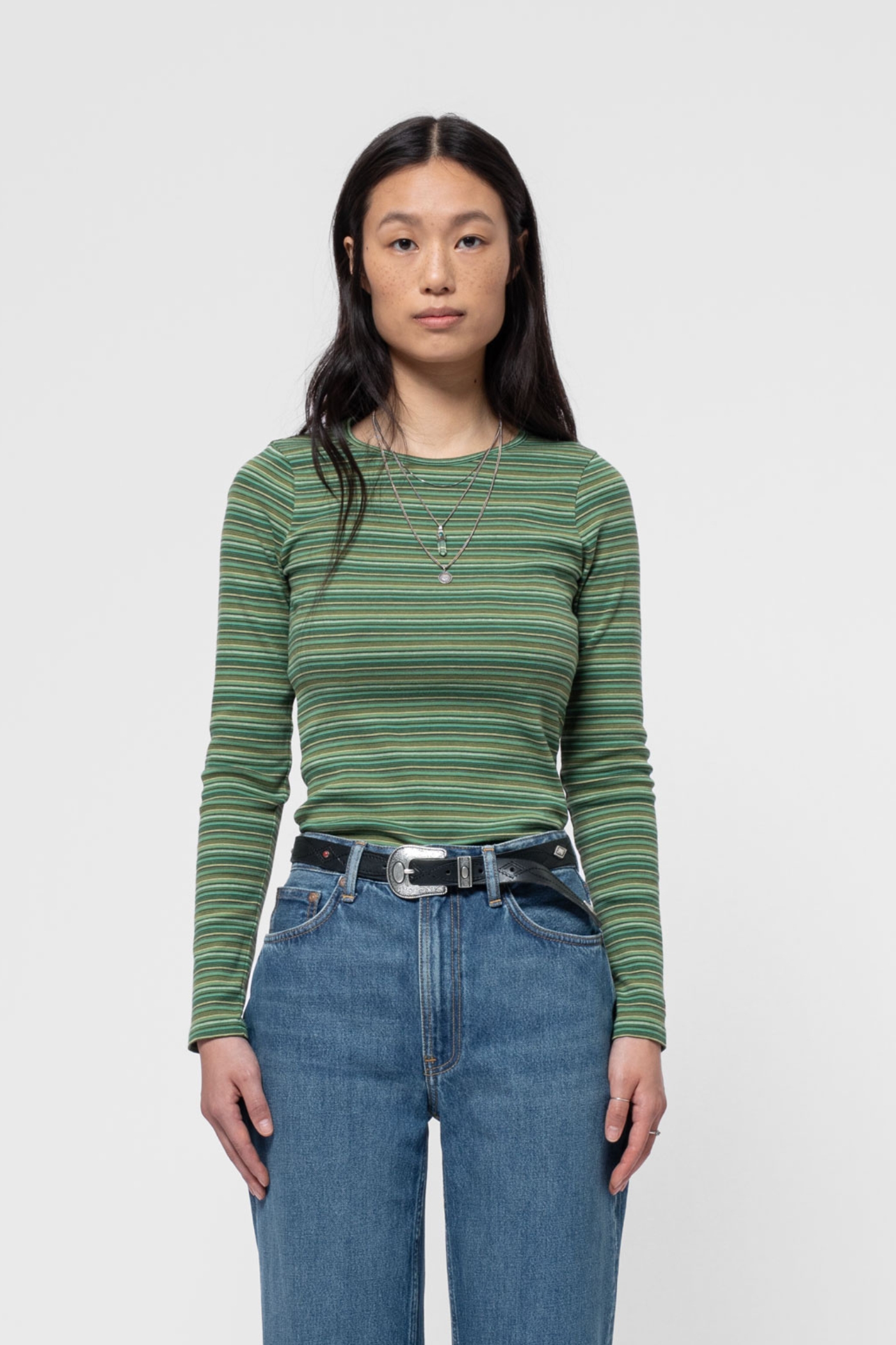Nudie Jeans | Jessy LS-Shirt Striped Rib Multi